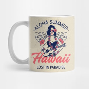 Aloha Summer Hawaii Hawaiian Paradise Hula Girl Mug